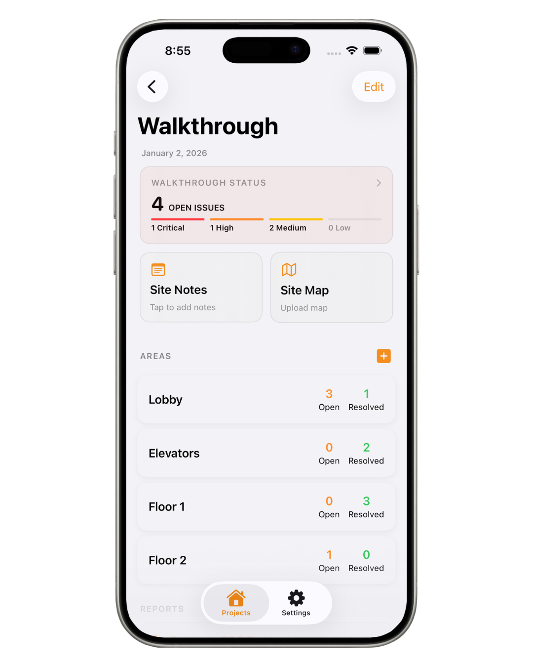 Walkthrough Pro iPad Interface